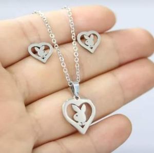 Silver Bunny Jewelry Set